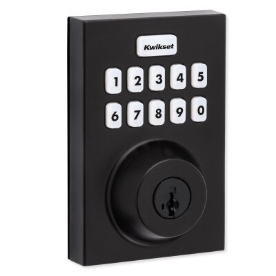 Kwikset Home Connect 620 Smart Lock, Z-Wave 700 Long Range, Contemporary with Deadbolt, Matte Black